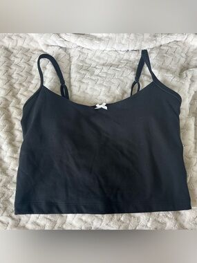Hollister Gilly Hicks Black Padded Tank Top with Bow Detail